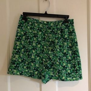 Neon Green Floral Skirt